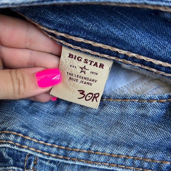 Big Star Sophie Women Jeans Size 30R Blue Stretch Denim Boot Cut Y2K 90s Retro - Picture 6 of 11